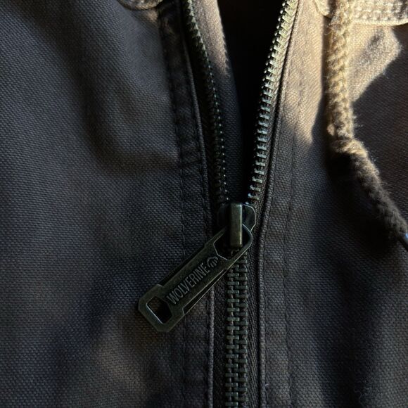 Wolverine Sherpa Lined Canvas Jacket Men’s L Full Zip Hooded Workwear - Picture 9 of 10